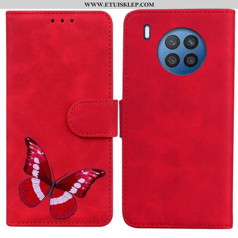 Etui Folio do Honor 50 Lite Motyl Dotykający Skóry